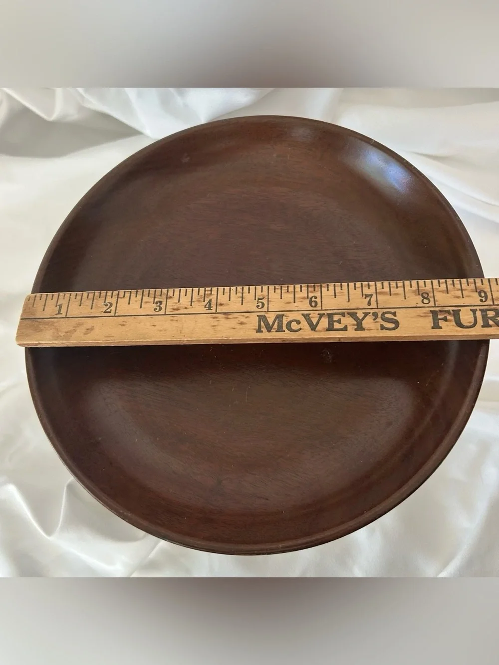1971 Mahogany Hand Turned Pedestal / Compote Bowl Signed MCM Retro Vintage USA